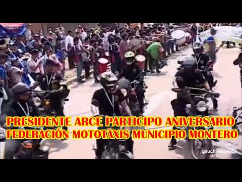 ASI DESFILARON LOS MOTOTAXISTAS DEL MUNICIPIO DE MONTERO EN SANTA CRUZ EN SU ANIVERSARIO..