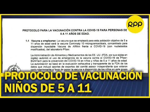 Publican protocolo de vacunación de niños de 5 a 11 años