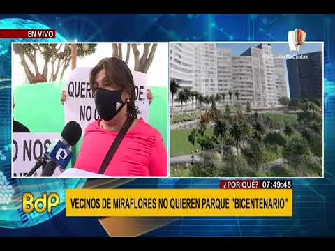 Vecinos de Miraflores protestan por construcción de parque Bicentenario