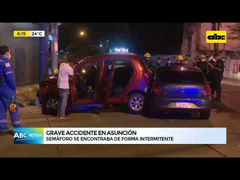 Un aparatoso accidente en Asunción