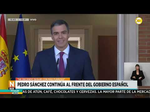 Pedro Sánchez continúa al frente del gobierno español tras las denuncias a su esposa ?N8:00?29-04-24