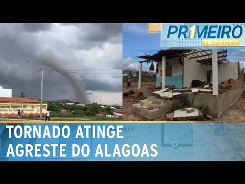 Tornado atinge agreste de Alagoas e destelha casas | Primeiro Impacto (23/02/24)