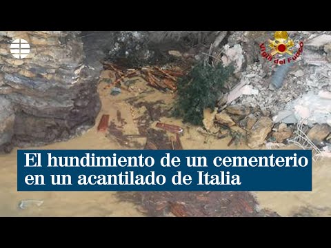 Decenas de ataúdes caen al mar tras el derrumbe de un cementerio en Italia