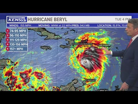 Hurricane Beryl sweeping through Dominican Republic with devastating rain, winds