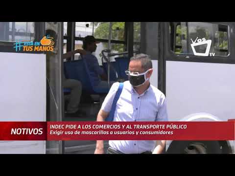 INDEC: Uso de mascarillas en transporte público de Managua debería ser exigido
