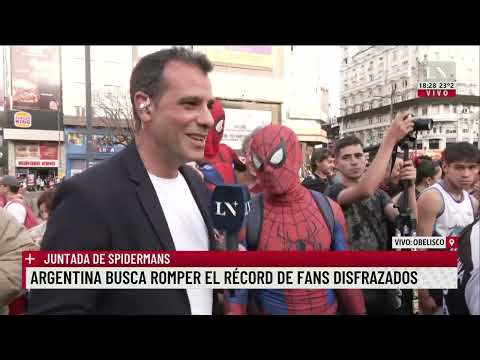 Invasión de Spider-Man en el Obelisco: Argentina busca romper el récord de gente disfrazada