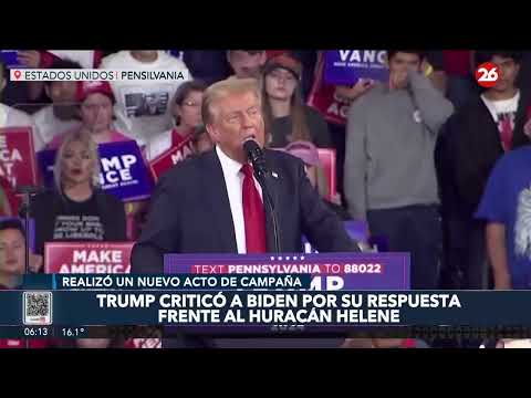 EEUU | Trump criticó a Biden por su respuesta frente al huracán Helene