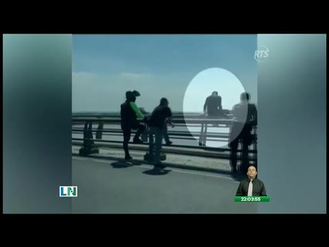 Hombre intenta lanzarse del puente de la Unidad Nacional