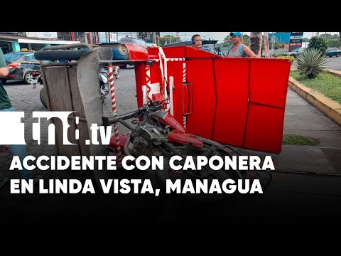 Ciclista «sale volando» al ser catapultado por caponera en Managua - Nicaragua