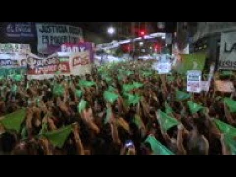 Demo as lower house approved abortion bill in Argentina