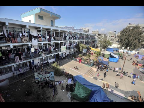 Aftermath of Israeli airstrikes that hit UN school where 4,000 Palestinians were sheltering