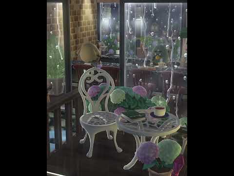 【ポケ森】 雨のスタンドカフェ☕✧【コテージレイアウト】 #acpc #ポケ森 #ポケ森コンプリート #shorts