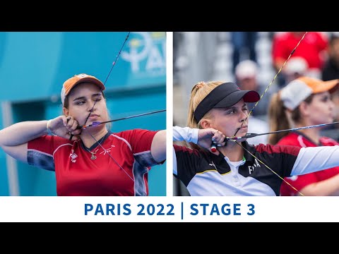 Archery 🏹 Ella Gibson v Mariya Shkolna – compound women Semifinal 1 | Paris 2022 World Cup S3