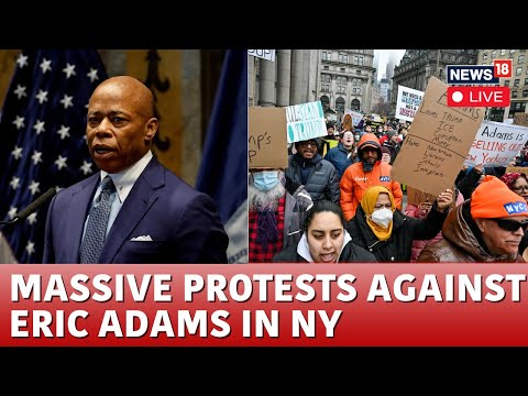 LIVE: Protest Outside New York Governor's Office Calls for Adams' Removal | US News LIVE | N18G