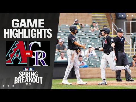 D-backs vs. Rockies Spring Breakout Game Highlights (3/16/24) | MLB Highlights