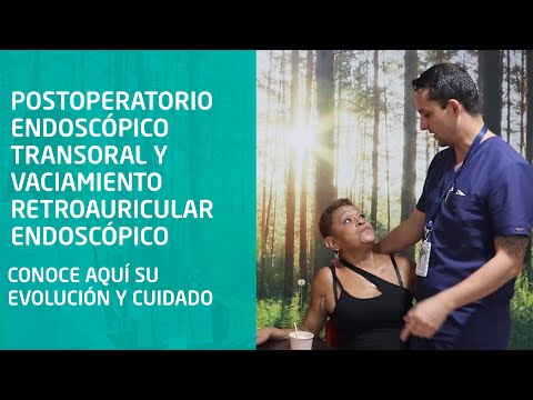 Postoperatorio endoscópico transoral y vaciamiento retroauricular endoscópico