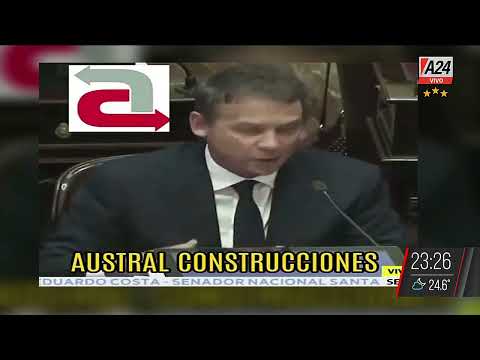 El senador nacional Eduardo Costa denunciando la corrupción de Lázaro Báez (22 agosto 2018)