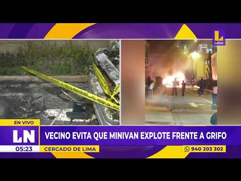 Vecino evita que minivan explote frente a un grifo en la avenida Venezuela