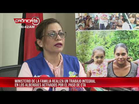 Nicaragua brinda atención integral a familias en albergues del Caribe