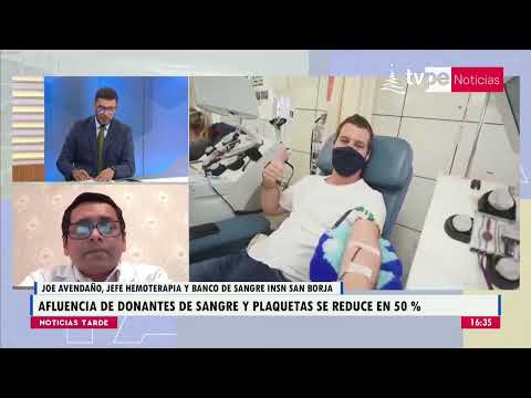 Noticias Tarde | Joe Avendaño, jefe de hemoterapia y banco de sangre del INSN San Borja - 27/12/2022