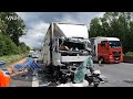 07-06-2022 - VN24 - Wypadek z udziałem trzech ciężarówek na A2 w Niemczech