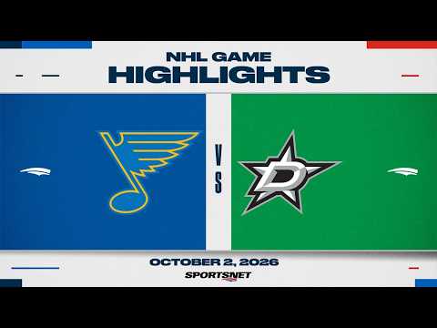 NHL 하이라이트 | 블루스 대 스타즈 - 2026년 10월 3일