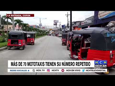 ¡Otra vez! Mototaxistas de Copán se toman la CA-4, en protesta contra números repetidos