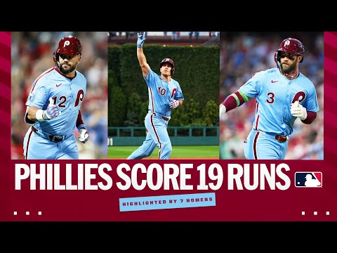 ALL 19 RUNS! Kyle Schwarber’s 4-homer game highlights a LEGENDARY night for the Phillies!