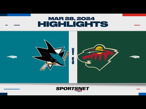 NHL Highlights | Sharks vs. Wild - March 28, 2024