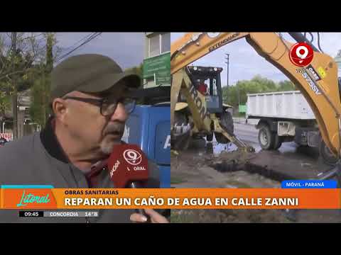 Reparan cañería de agua en Paraná