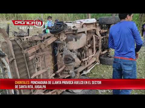 Chontales: Varios lesionados tras un vuelco de vehículo en sector Santa Rita - Nicaragua