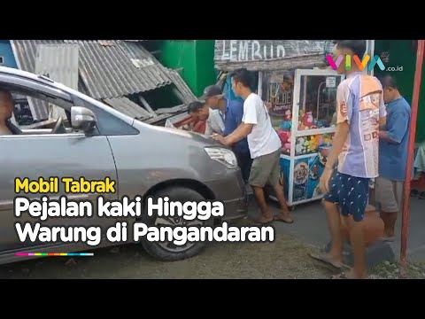 Gegara Ceroboh! Mobil Tabrak Pejalan Kaki dan Hancurkan Warung