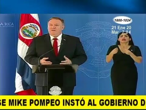 Mike Pompeo en su visita a Costa Rica instó al gobierno de Nicaragua a cesar la represión