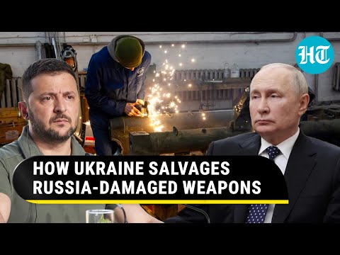 Zelensky's Men Rescue Artillery Destroyed By Russia's Aerial Blitz Amid Weapons Shortage | Watch