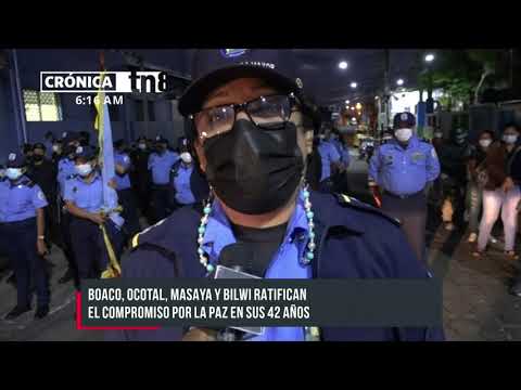 Policía en Boaco, Ocotal, Masaya y Bilwi celebran 42 aniversario de su fundación - Nicaragua