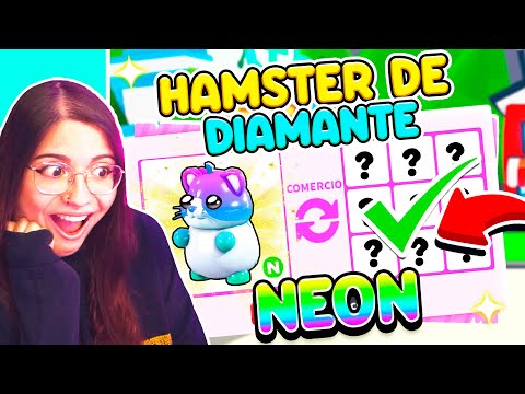 TRADEO SOLO *NUEVO* HAMSTER DE DIAMANTE *NEON* en ADOPT ME!! (Roblox)