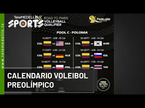 Calendario voleibol preolìmpico - Telemedellín
