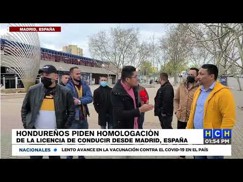 ¡Protesta! Hondureños en Madrid exigen la homologación de la licencia de conducir