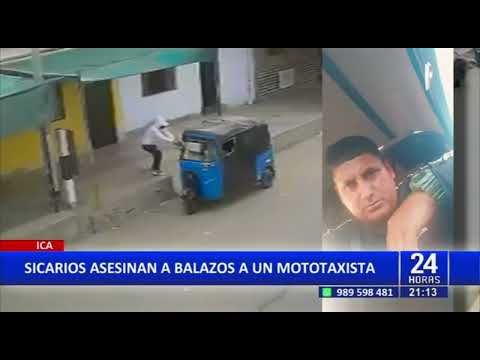 Ica: sicarios asesinan a balazos a mototaxista