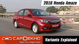 2018 Honda Amaze - Which Variant To Buy?