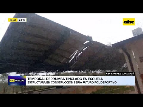 Temporal derrumba tinglado en escuela de Caaguazú