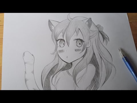 สอนวาดอนิเมะผู้หญิงผมยาว-หูเเม สอนวาดอนิเมะผู้หญิงผมยาว-หูเเม