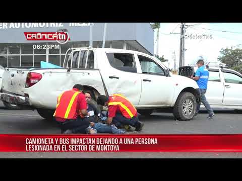 Camioneta choca con Ruta 107 cerca de los semáforos de Montoya – Nicaragua