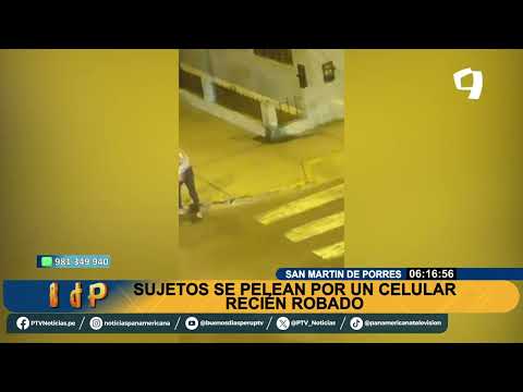 ¡El colmo! Delincuentes se pelean en plena calle por celular recién robado en Cercado de Lima