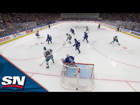 Sharks Henry Thrun Beats Maple Leafs Jones On Deflection For First NHL Goal