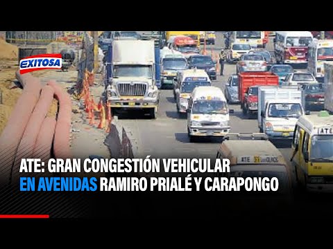 ATE: Gran congestión vehicular en avenidas Ramiro Prialé y Carapongo