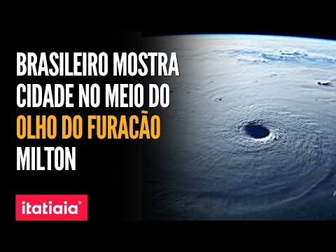 BRASILEIRO EM SARASOTA, NA FLÓRIDA MOSTRA A PASSAGEM DO OLHO DO FURACÃO MILTON