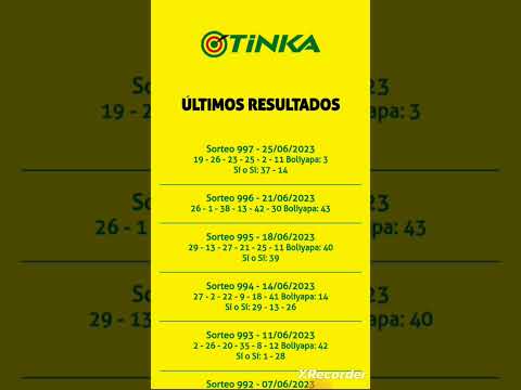 Resultados La Tinka 25-06-23 Sorteo 997 #shorts