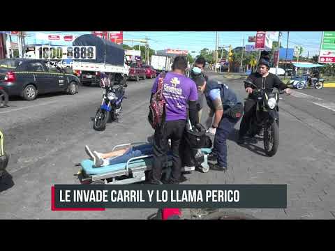 Invade carril, provoca accidente y llama «perico» a motociclista en Managua - Nicaragua