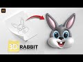 Turn Your Sketch Into 3D Rabbit Character Design in Illustrator Tutorial For Beginner's [ ]